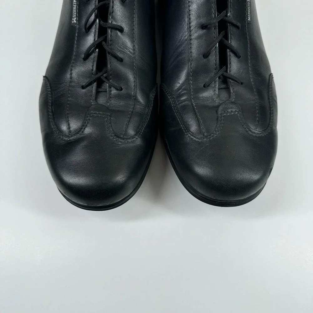 Mephisto Leonzio Men's US 11.5 Black Leather Comfort Lace-Up Oxford Walking Shoe